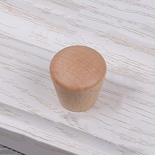 Poignée de Cabinet Placard En Bois Naturel,Poignées de Porte En Bois Naturel,Poignée de Tiroir Tiroir Hêtre,Boutons de Armoires pour Placards,Poignée de Garde-Robe,avec Vis(Single hole A) Cover