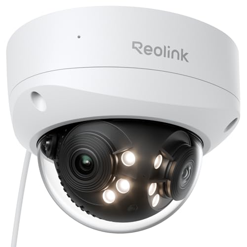 Reolink 16MP UHD 180° Panoramic Dual-Lens PoE Security Camera, Motion Track, Color Night Vision, Spotlights, Smart Detection & Alerts, Two-Way Audio, IK10 Vandal-Proof, IP67 Weatherproof, Du