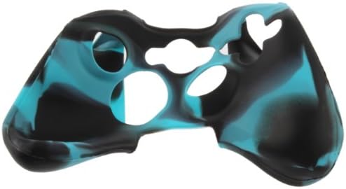 DETL Army Camouflage Silicone Cover Case Skin for Xbox 360 Wireless Controller (blue+black)