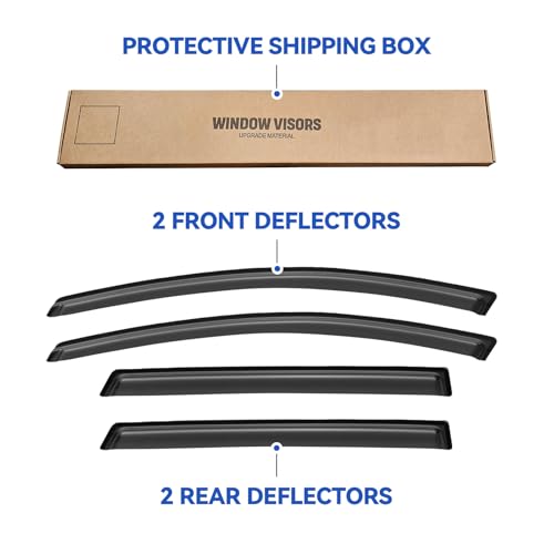 Image of Window Visors Rain Guards Shield for 2007-2015 Mazda CX-9, Out-Channel Window Vent Wind Deflectors Visors Shades for 07-15 Mazda CX9 CX 9