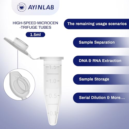Ayinlab LXG-1.5ML-500PCS Microcentrifuge Tubes 1.5Ml, Ayinlab Polypropylene Plastic Tubes 500Pcs thumb #6