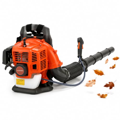 52CC Gas Powered Backpack Leaf Blower, 550 CFM High Airflow Yard Blower