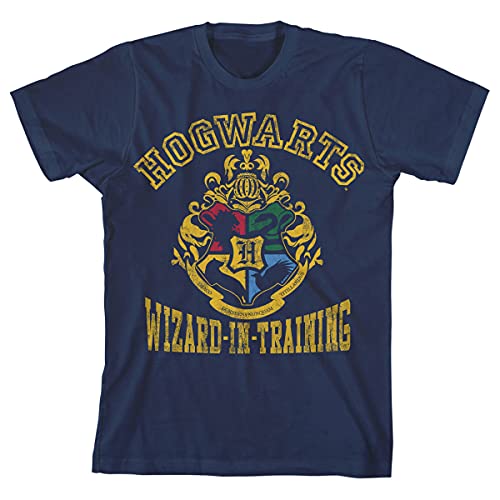 Harry Potter Wizard-in-Training Hogwarts Crest Boy's Navy Blue Tee