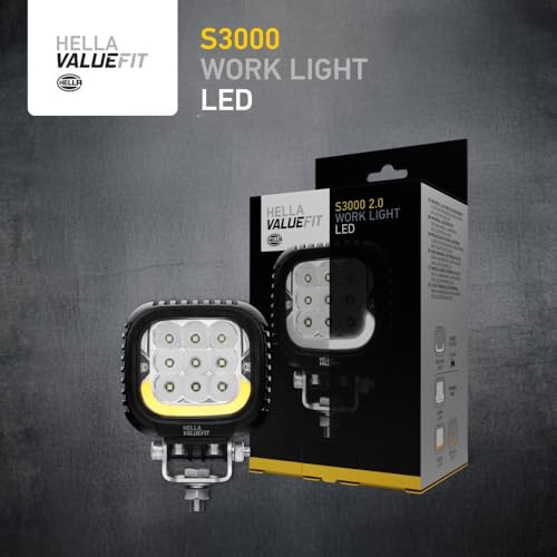 HELLA Valuefit S3000 LED Arbeitsscheinwerfer mit Positionslicht 12 - 24 Volt - 3000 echte Lumen - IP67 wasserdicht - Offroad Scheinwerfer für Traktor SUV UTV ATV - 1GA 357 109-041