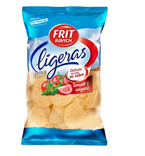 PATATAS FRIT RAVICH LIGERAS TOMATE Y OREGANO 115 GR (PAQUETE DE 12 UNIDADES)