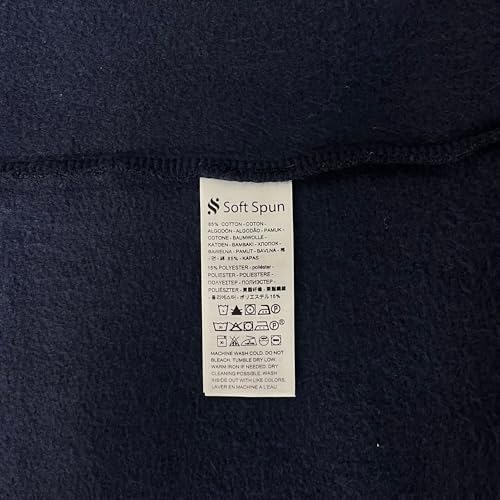 SoftSpun Men's XXXL Hooded Sweatshirt, Navy Blue - Image 9