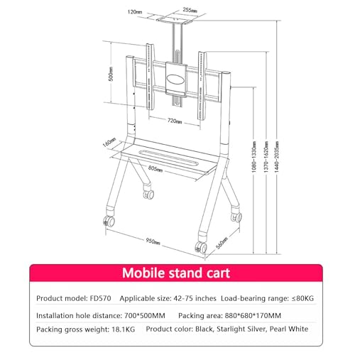 Soporte portátil metálico plegable para pizarra blanca miniatura 6