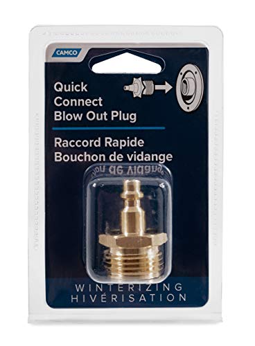 Image of Camco RV Blowout Plug for Winterization - Features Brass Quick Connect-Aids for Easy Attachment - Essential RV Winterization Tool Prevents Freeze Damage (36143) (Pack of 6)