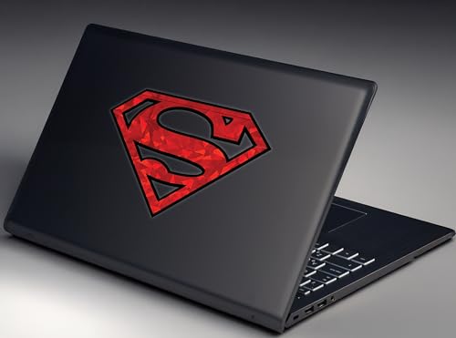 Image of Elektroplate Superman Logo Reflective Car Decal Red Oversized 6.5 inch | Officially Licensed DC Comics - Weatherproof Automotive Grade Sticker for Water Bottle, Laptop & More - Made in the USA