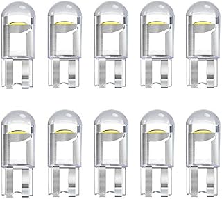 noobibaba T10 W5W Bulb, LED Number Plate Light Bulbs Side Lights for Car, 501 168 194 Bulbs 0.5W 12VDC Wedge Base LED, Used for Car Bulbs Cool White 6000K 10-Count