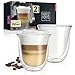Caffé Italia Napoli 2 x 250 ml szklanki do kawy o podwójnych ściankach - do gorących i zimnych napojów cappuccino - nadają się do mycia w zmywarce