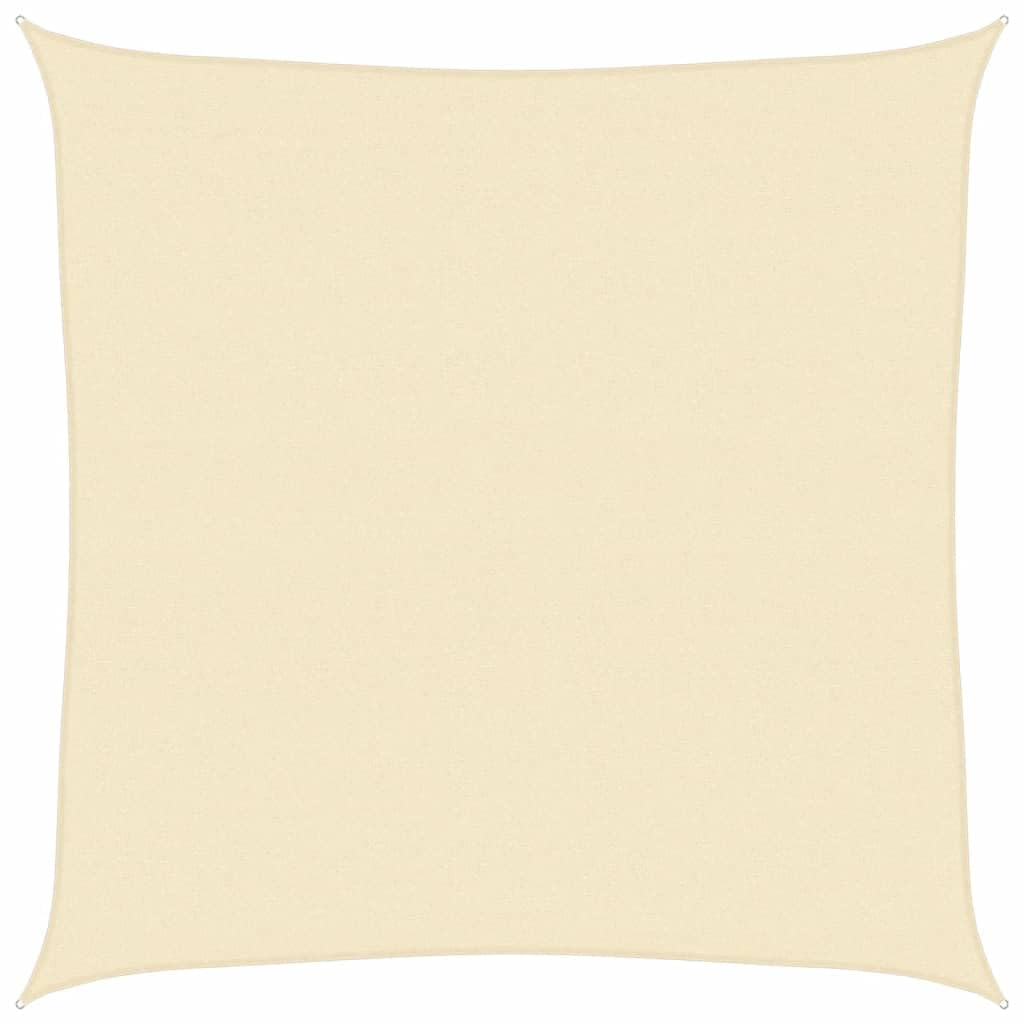 15x15 ft Cream Square HDPE Sun Shade Sail | Breathable fabric allows wind and water to pass through, includes 4 ropes for easy setup in gardens and patios.