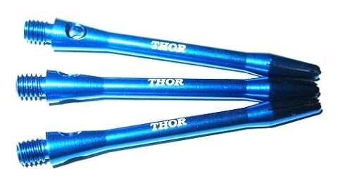 THOR-DARTS ®™ Trzonki aluminiowe 47 mm medium dart aluminiowe shafty 1 zestaw = 3 sztuki niebieskie