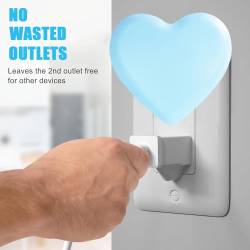 Image of INZU Night Lights Plug into Wall, LED Night Light for Kids, Cute Nightlight with Auto Dusk to Dawn Sensor, LED Nightlight with Soft Warm Light for Bedroom, Nursery, Bathroom, Hallway (Blue)