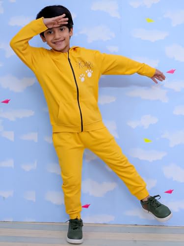 Image of The Mom Store Kids Sweatshirt With Joggers Set| Cotton With French Terry | Cute Prints | Warm | For Boys & Girls | Trendy Winter Sets For Kids | Hoodie And Sweatpant Set