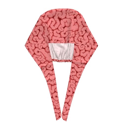 MOLIAN Red Brain Working Cap with Sweatband for Women Men Adjustable Beanie Nurse Surgical Caps