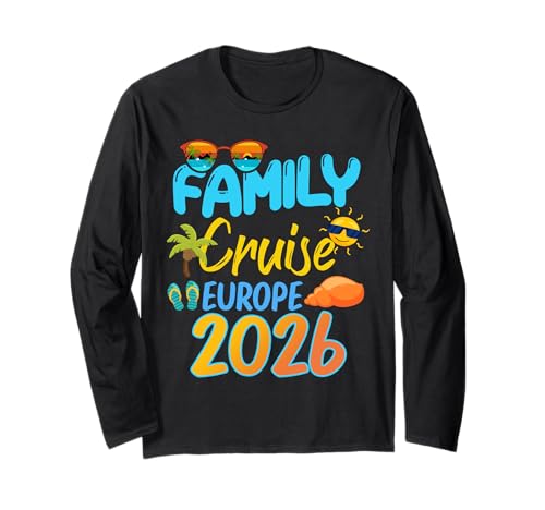 Cute Europe Family Cruise Trip 2026 Beach Cousin Crew Match Long Sleeve T-Shirt