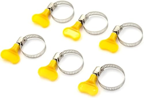 Miniatura 6 de Abrazadera de manguera de mariposa de acero inoxidable 6 piezaslote Abrazadera de tubo Homebrew Fit 0.236 in O.D  1.142 in OD Tubo Mango de