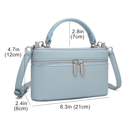 Image of Rejolly Vanity Case Handbag for Women Top-Handle PU Leather Purse Crossbody Shoulder Bag