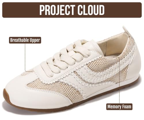 Image of Project Cloud Womens Barefoot Sneakers with Memory Foam & Non Slip (Monica) | Lace Up Shoes for Women - Lightweight Casual Women Footwear Comfortable Fashion Sneakers for Women - Versatile Women Shoes