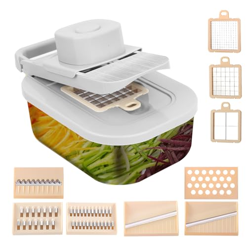 Vegetable Chopper with Container, Alligator Veggie Chopper Manual, Full-Set Vegetable Chopper, 9 in 1 Time-Saving Kitchen Gadgets, Verduras Picadora