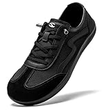 HOBIBEAR Slip On Barefoot Shoes for Womens Mens Minimalist Breathable Wide Toe Box Classic Retro Fashion Sneakers with Zero Drop Sole All Black