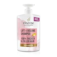 Pantene LiftNVolume Thickening Shampoo with Biotin, Silicone Free, 1000ml XL Pump. Pro V Miracles Shampoo Enriched with Antioxidants. Visibly Fuller Hair