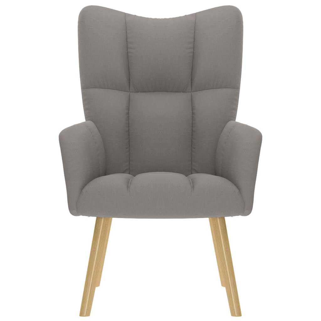Poltrona relax in tessuto tortora con imbottitura in schiuma, struttura in legno e metallo, braccioli e schienale, 61,5 x 69 x 95,5 cm, per soggiorno, salotto, angolo degli ospiti, comoda e