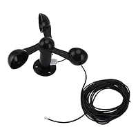 Luqeeg 3-Tassen-Windsensor-Anemometersensor mit 8 M Wasserdichtem Kabel, Störungsfrei, Weit Verbreitet, Einfache Installation für die Windmessung Im Freien in Kraftwerken, Wetterstationen