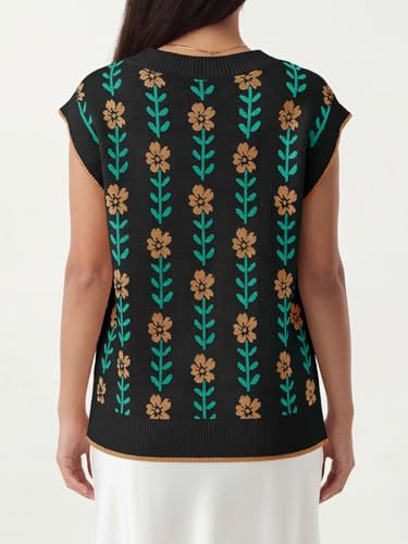 Image of Saodimallsu Womens V Neck Sweater Vest Oversized Ribbed Knit Sleeveless Casual Loose Fit Pullover Tank Top