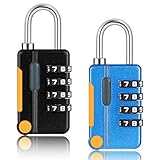 ALTA SEGURIDAD - a diferencia de los candados con combinación de 3 dígitos, los candados con combinación de 4 dígitos ofrecen 10 000 combinaciones, que son más difíciles de descifrar, más confiables y más seguras. ¡Además, el pestillo de esta cerradura es lo suficientemente fuerte como para que no pueda ser quitado o roto por manos humanas! Paquete de 2 candados con combinación de números negros y azules, suficientes para su uso.