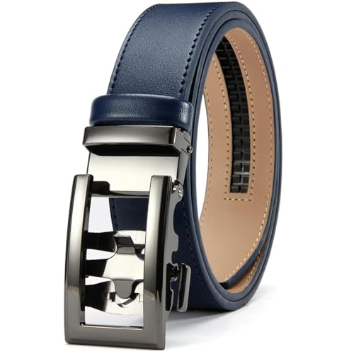 Ceinture de luxe pour hommes en cuir véritable avec boucle automatique en métal chic
