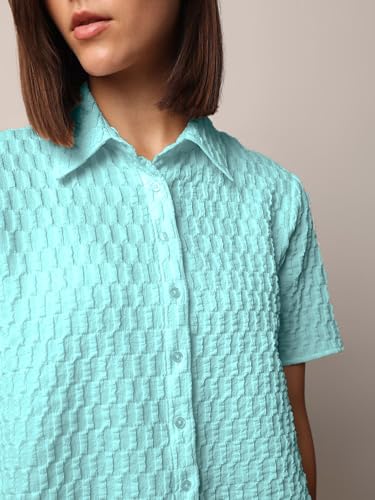 Image of Zilcon Women's Half Sleeve Button Down Women Shirts | Western Tops for Women Stylish | White Shirt for Woman