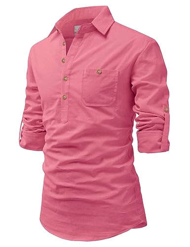 Image of Vida Loca Men Cotton Full Sleeve Casual Spread Collor Slim Fit Short Kurta for Men and Boys (Pack of 2)