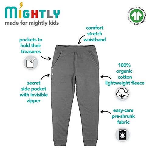 Mightly Boys and Girls' Sweatpants Joggers | Organic Cotton Joggers with Side Zipper Pocket - Soft & Comfortable Joggers3