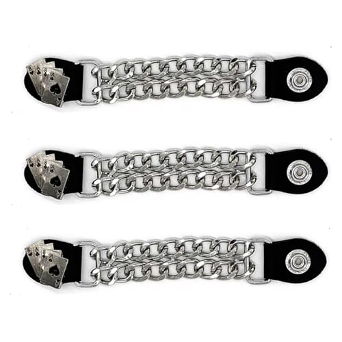 Vksjin Motorcycle Vest Extenders for Men 3Pcs Playcard Vest Chains