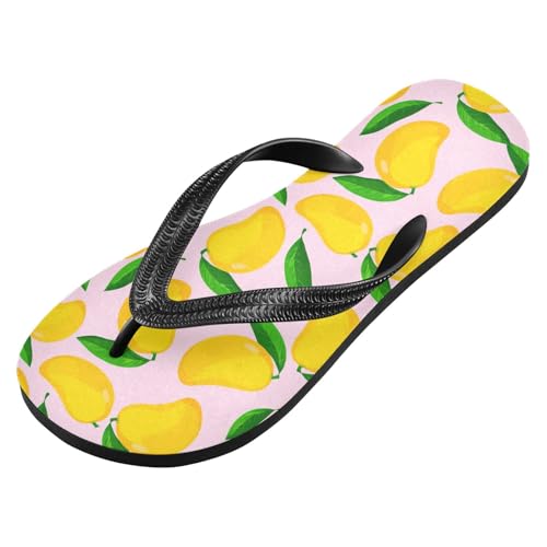 Mango Leaves Pink Flip Flops for Beach Thong Sandals Anti-slip Lightweight Beach Shoes for Travel Summer Outdoor2