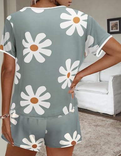 Image of Ekouaer Women Pajama Set Casual Short Set