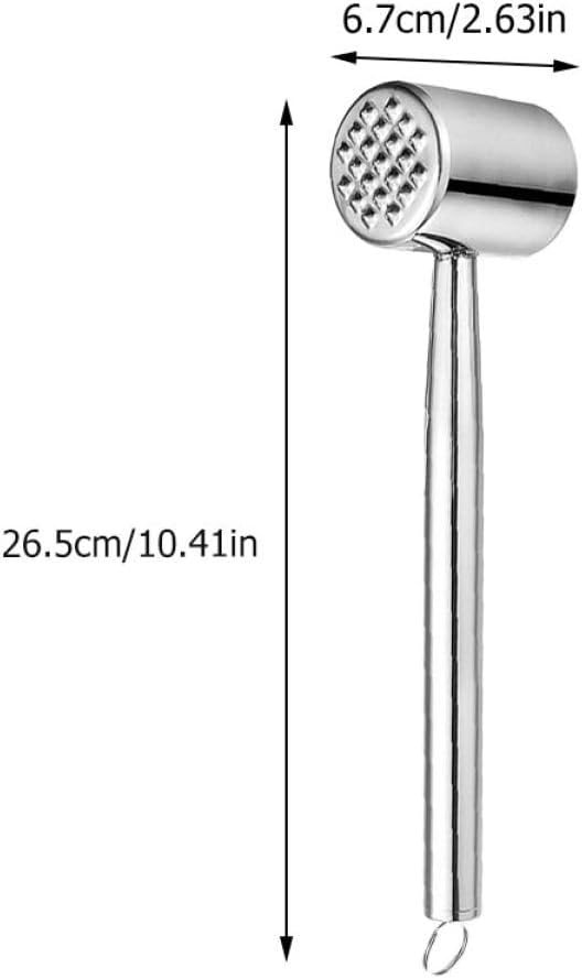 2pcs Stainless Steel Meat Hammer Mallet Heavy Duty Kitchen Tool for Tenderizing Beef Chicken Steak Ergonomic Grip Non- Design for Home Cooking