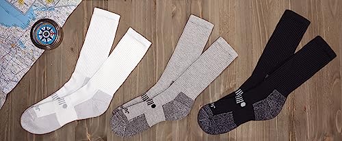 Jeep Men's Classic Cotton Socks-3 Pair Pack-Moisture Wicking And Cushioned Comfort, Black, 12-15 #TOP2