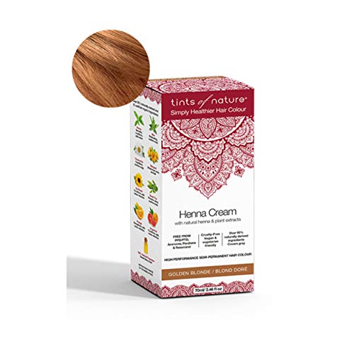 Tints of Nature Golden Blonde Semi-Permanent Henna Cream Hair Colour, Ammonia-Free and 95% Natural, 70ml