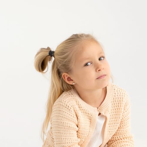 925 Sterling Silver Simulated Opal Round Prong Set Safety Screw Back Earrings For Young Girls - Little Girls Round Shaped Glimmering Earrings - Sparkly Round Earrings For Children2