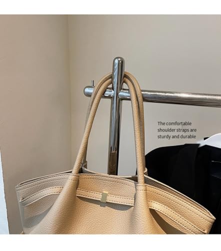 Large Capacity Pleated One-Shoulder Underarm Bag, Pebbled Pattern Tote Bag (Black,41 * 12 * 21CM)4