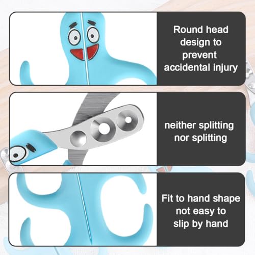 OUDQFCJ 1 Pcs Cortauñas Profesional con Orificio de Posicionamiento, con 1 Lima de Uñas para Gatos, Gatitos, Conejos, Cobayas, Pájaros, Cachorros y Pequeñas Mascotas Azul - imagen 4