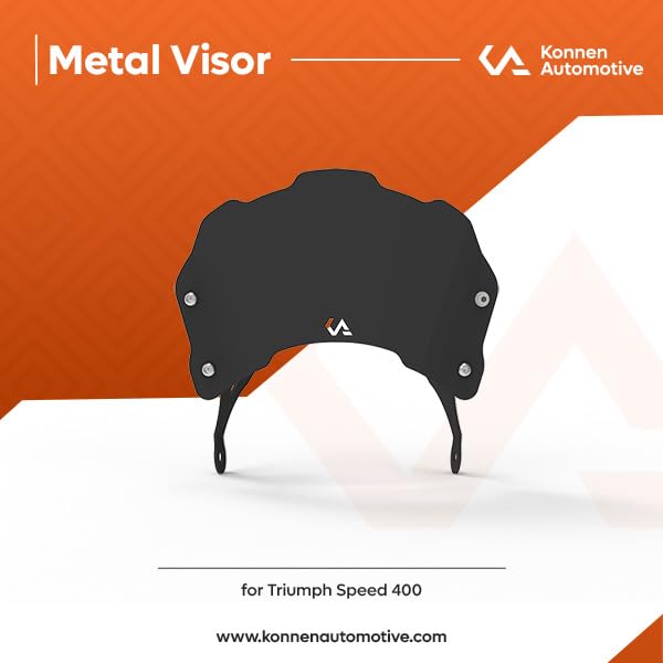 Image of Metal Visor Compatible with Triump Speed 400 | Bike Windscreen | Windshield (Black, Pack of 1) (Updated Design)