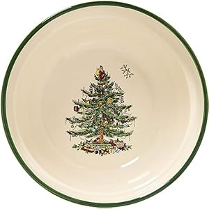 Spode Christmas Tree Collection Stacking Bowls - 5.5-Inch Ceramic Holiday Dinnerware - Set of 4 Bowls for Cereal, Fruit Salad, Breakfast, Dessert - Microwave, Dishwasher, and Freezer Safe Spode Christmas Tree Collection Stacking Bowls 55 Inch Ceramic Holiday Dinnerware Set of 4 Bowls for Cereal Fruit Salad Breakfast Dessert Microwave Dishwasher and Freezer Safe