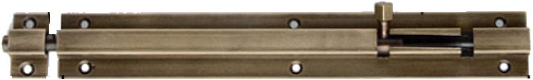 Door Bolt 10 Inch Antique Pure Copper Bolts Barrel Slide Lock with Screws for Bathroom Toilet Gate and Shed Doors,Bronze Color