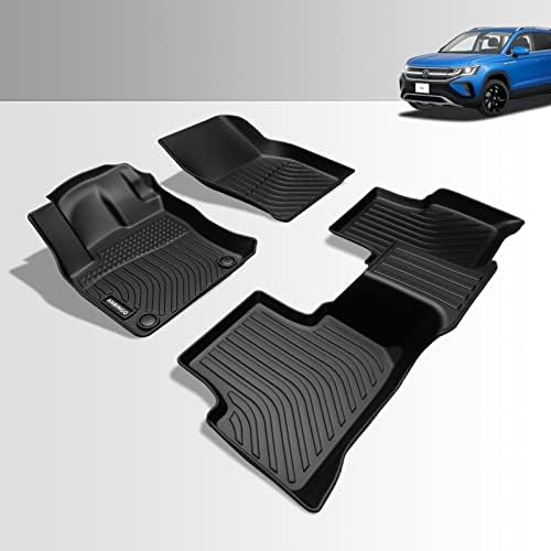 ANBINGO Floor Mats Custom for Volkswagen Taos 2022 2023 s/se/sel All Weather Protection TPE Heavy Duty Non-Slip Automotive Floor Liners Fits Front& 2nd Row VW taos Full Set Accessories, Black
