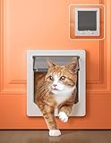 LIBBEPET Cat Door Interior Door, Indoor Cat Doors, Large Pet Doors for Cats Up to 18 lbs(Frame Size 9.3" x 10.6"), Upgraded 4 Way Locking Kitty Door for Interior & Exterior Doors, Easy to Install