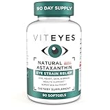 Viteyes Natural Astaxanthin, Relieve Tired Eyes & Eye Strain, Sourced from Algae, Skin Hydration, Heart & Brain Health, 4 to 8 mg Natural Astaxanthin, 90 Softgels